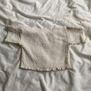 White Crop Top - small